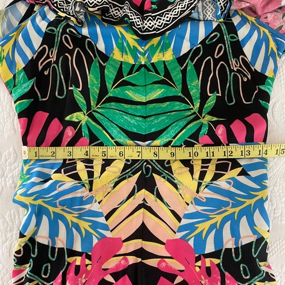 Flying Tomato Black Tropical Off-Shoulder Jumpsuit - Large - Picture 10 of 11